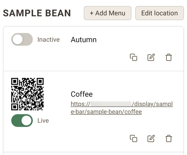 Autumn menu built in advance