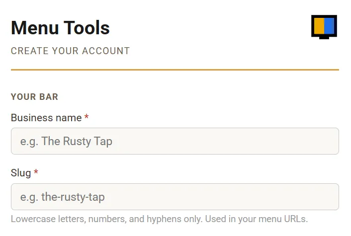 Create your account