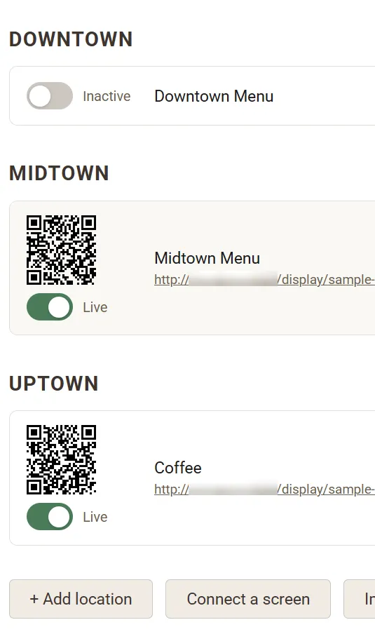 Manage Locations