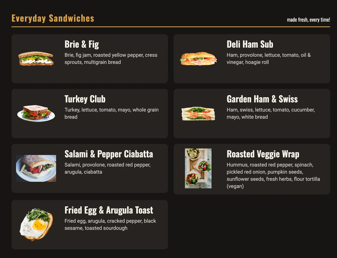 One catalog, every menu